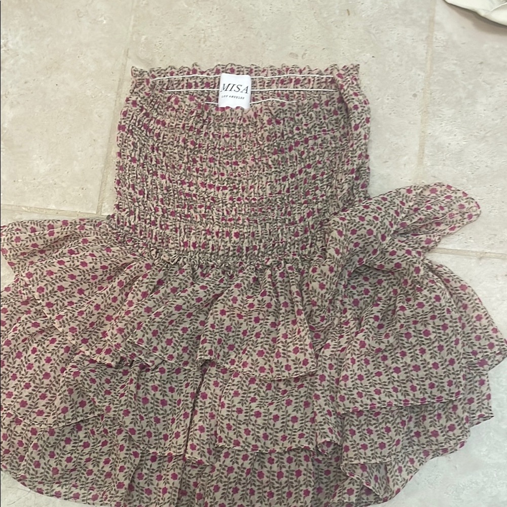 MISA Floral Ruffle Skirt